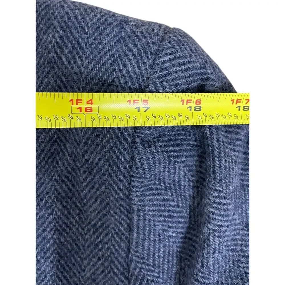 Walter Pye’s 100% Wool Blazer Herringbone Blue Vintage Size 38R